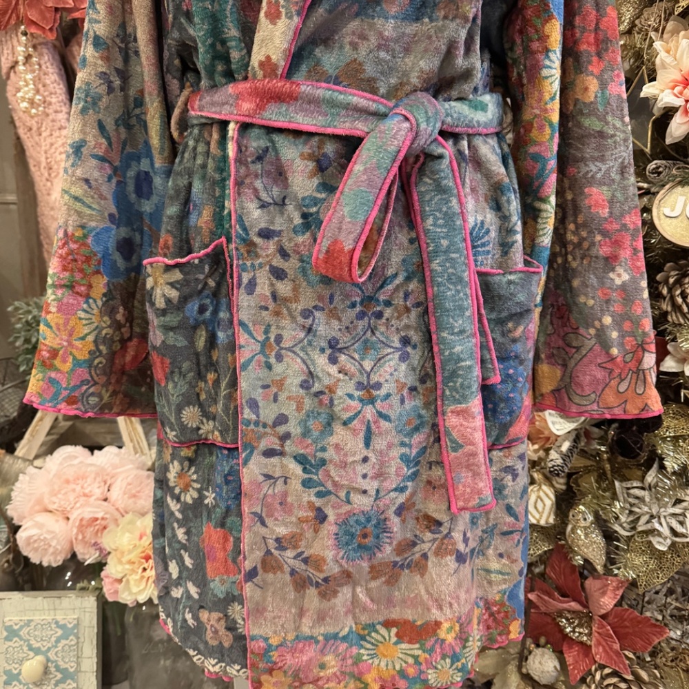 NATURAL LIFE PATCHWORK LOVE BLANKET ROBE | BOHEMIAN GYPSY | COTTAGECORE | L - Picture 5 of 14